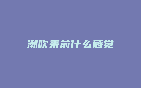 潮吹来前什么感觉