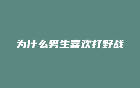 为什么男生喜欢打野战