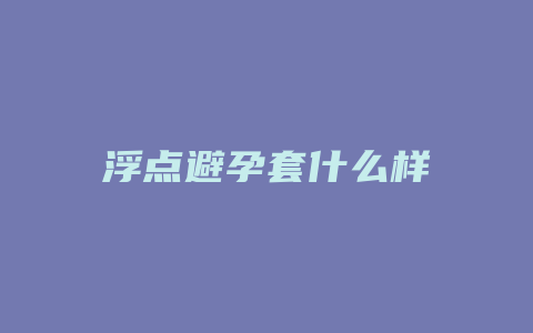 浮点避孕套什么样