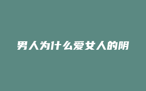 男人为什么爱女人的阴