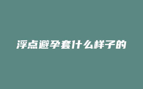 浮点避孕套什么样子的