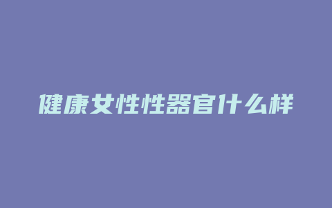 健康女性性器官什么样