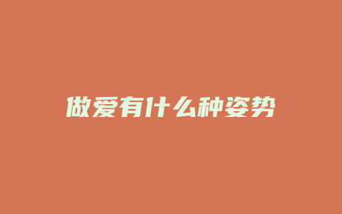 做爱有什么种姿势