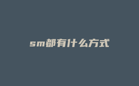 sm都有什么方式