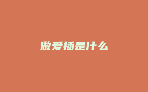 做爱插是什么