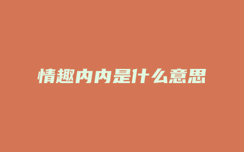 情趣内内是什么意思