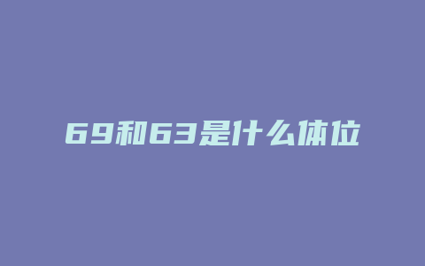 69和63是什么体位