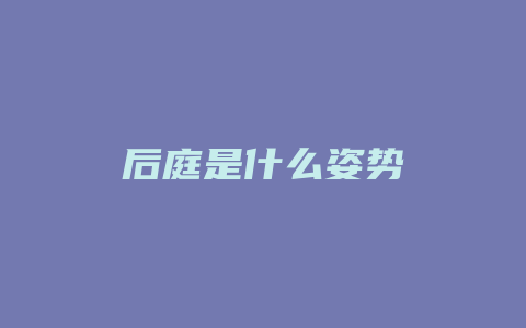 后庭是什么姿势