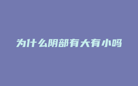 为什么阴部有大有小吗